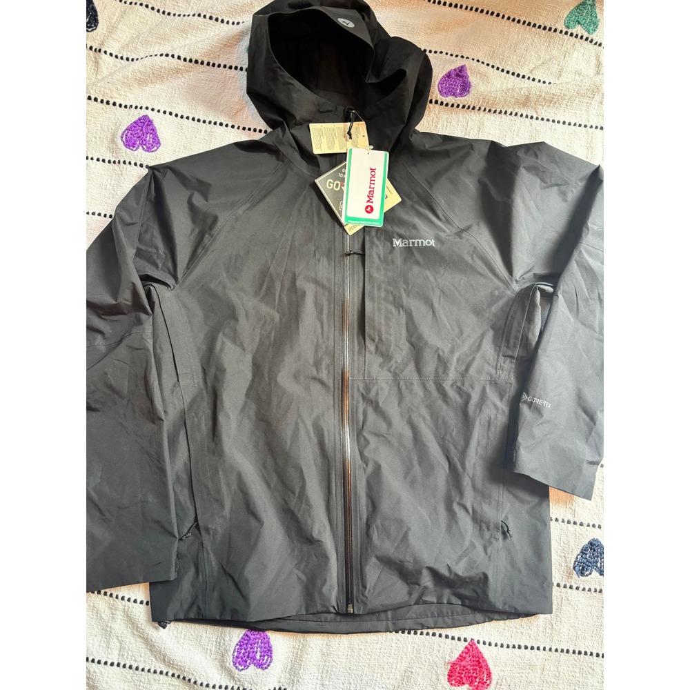Marmot Waypoint GTX Jacket Mens Large Black GORE-TEX Waterproof Shell